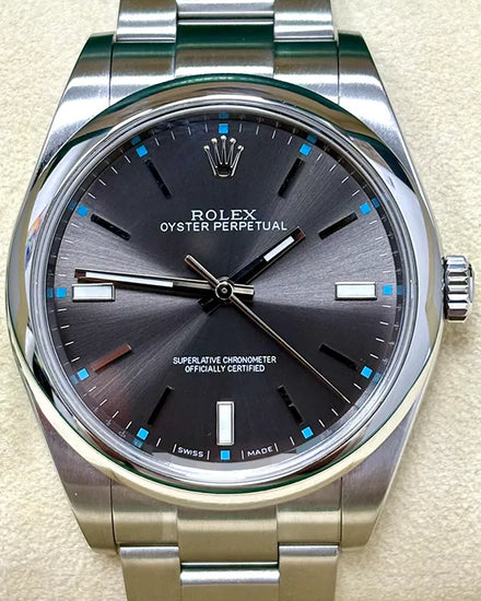 Rolex Oyster Perpetual 39MM Rhodium Dial Oyster Bracelet (114300)