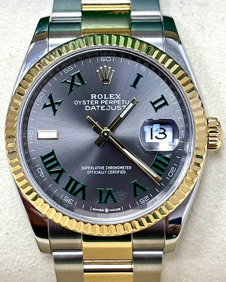 Rolex Datejust "Wimbledon" 36MM Slate Dial Two-Tone Oyster Bracelet (126233)