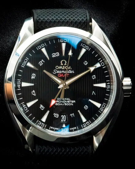 Omega Seamaster Aqua Terra GMT 150M 43MM Black Dial Aftermarket Rubber Strap (231.13.43.22.01.001)