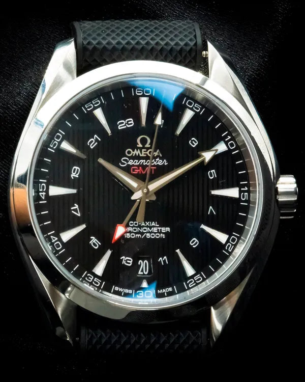 Omega Seamaster Aqua Terra GMT 150M 43MM Black Dial Aftermarket Rubber Strap (231.13.43.22.01.001)