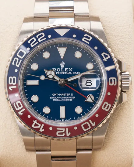 2022 Rolex GMT-Master II "Pepsi" 40MM Blue Dial White Gold Oyster Bracelet (126719BLRO)