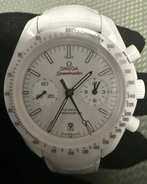 2024 Omega Speedmaster Dark Side of the Moon "White Side" 44.25MM White Dial Leather Strap (311.93.44.51.04.002)