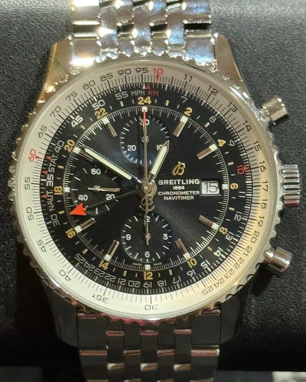 2021 Breitling Navitimer GMT 46MM Black Dial Steel Bracelet (A24322121B2A1)