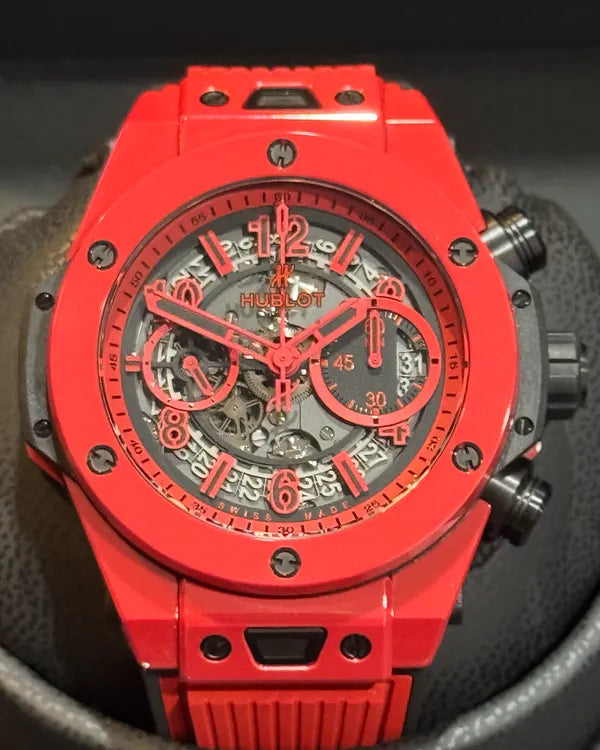 2019 Hublot Big Bang Unico Red Magic 45MM Skeleton Dial Rubber Strap (411.CF.8513.RX)