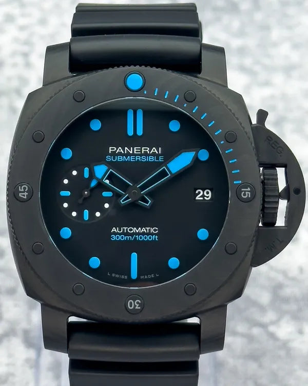 2023 Panerai Submersible Carbotech 42MM Black Dial Rubber Strap (PAM00960)