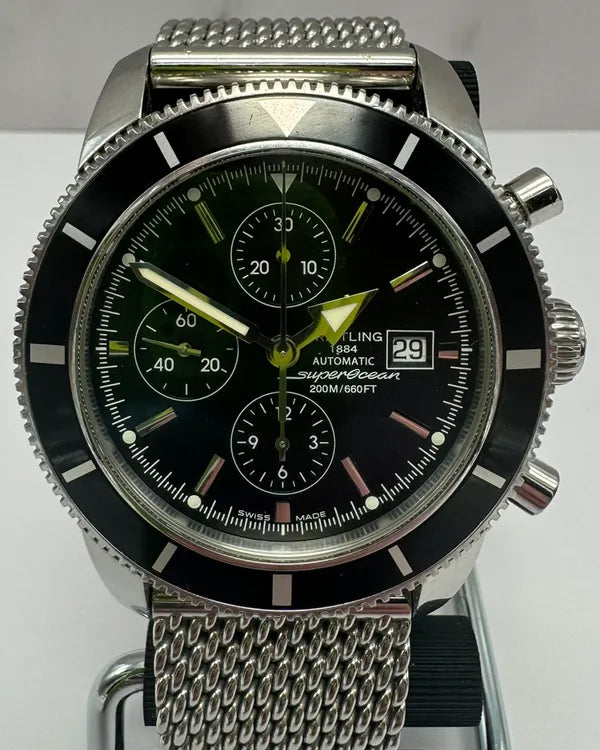 2014 Breitling Superocean Heritage Chronograph 46MM Black Dial Steel Bracelet (A1332024/B908)