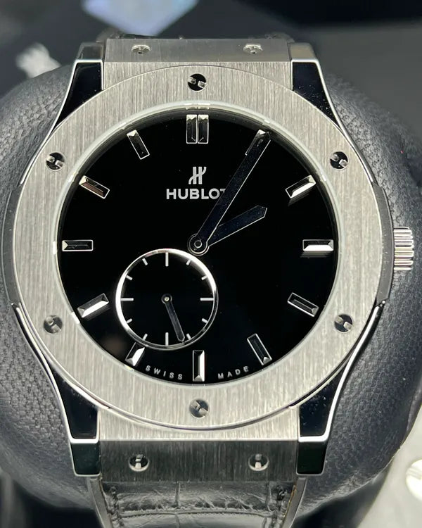2016 Hublot Classic Fusion Ultra-Thin 45MM Black Dial Leather Strap (515.NX.1270.LR)