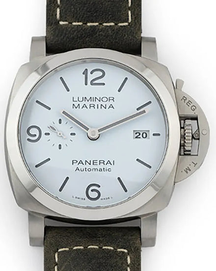 Panerai Luminor Marina 44MM White Dial Leather Strap (PAM01314)