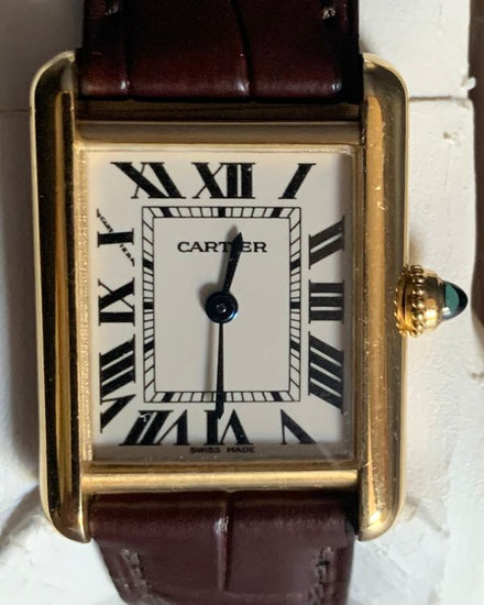 2001 Cartier Tank Louis Cartier 22MM Quartz White Dial Leather Strap (2442)