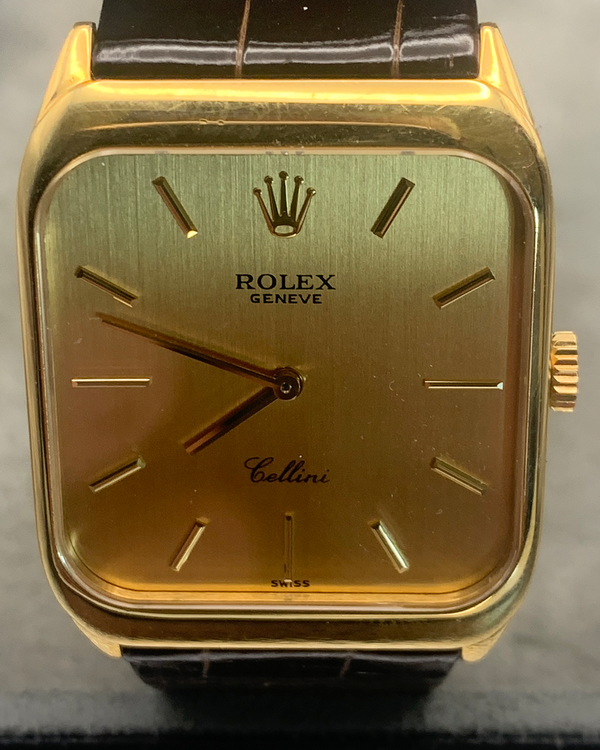 1998 (N Serial) Rolex Cellini 24MM Champagne Dial Leather Strap (4135)
