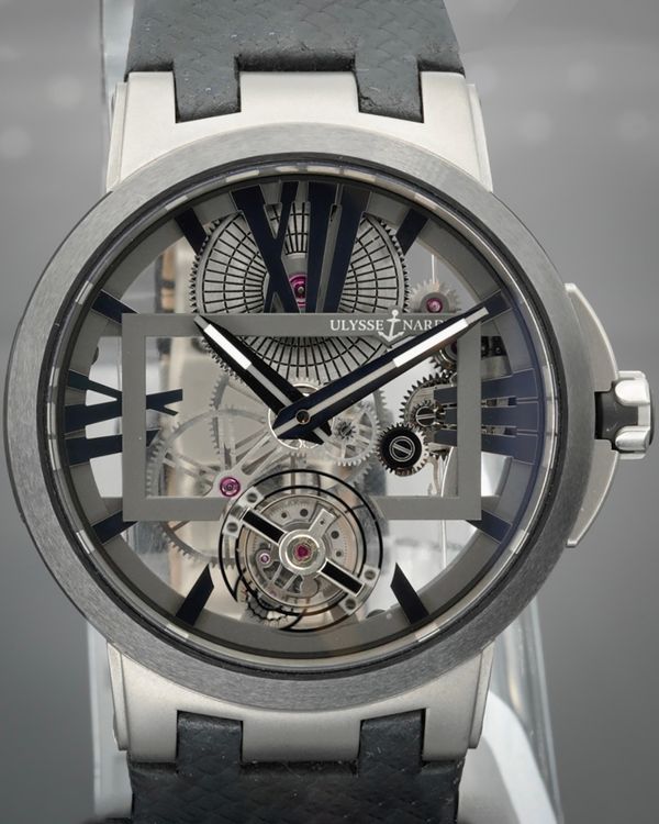 Ulysse Nardin Executive Skeleton Tourbillon 45MM Skeleton Dial Leather Strap (1713-139)