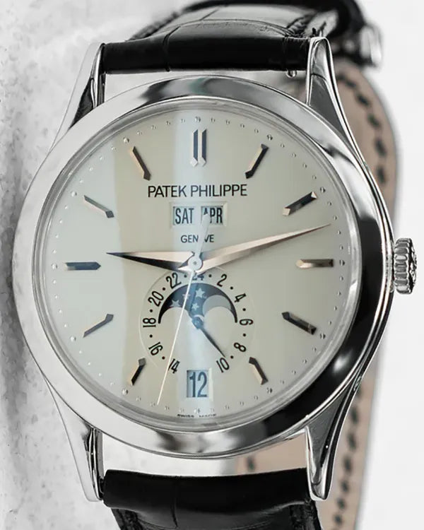 Patek Philippe Complications 38.5MM Silver Dial Leather Strap (5396G-011)