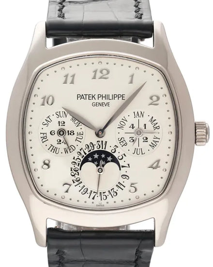 2014 Patek Philippe Grand Complications Perpetual Calendar 37MM Silver Dial Leather Strap (5940G-001)