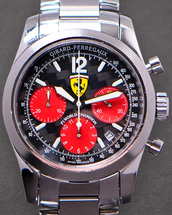 Girard Perregaux Ferrari F2002 World Champion 40MM Black Dial Steel Bracelet (4956)