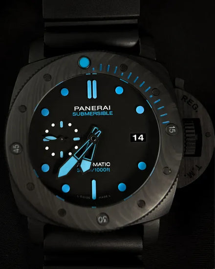 Panerai Submersible 1950 Carbotech 47MM Black Dial Rubber Strap (PAM01616)