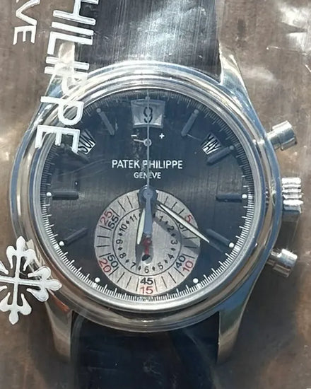 2008 Patek Philippe Annual Calendar Chronograph 40.5MM Grey Dial Leather Strap (5960P-001)
