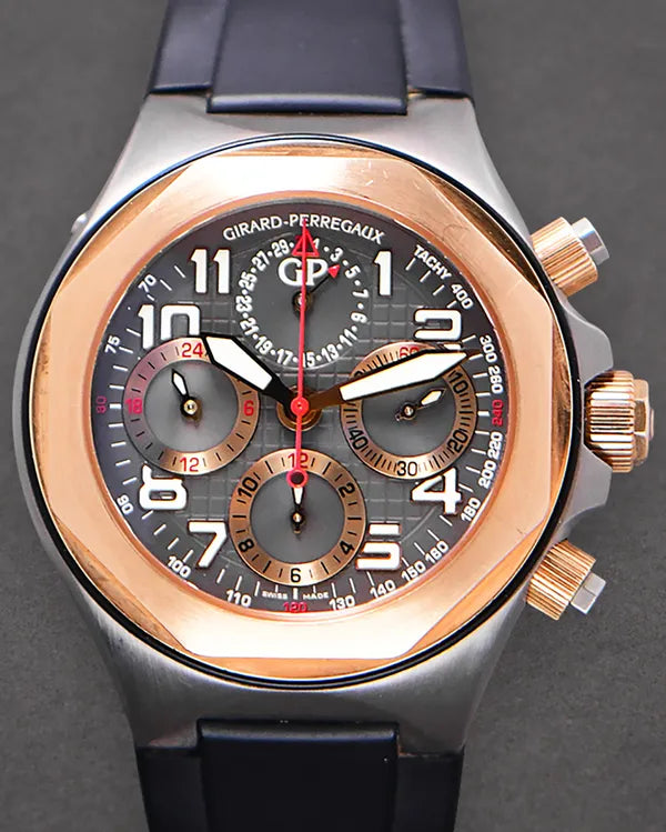 Girard Perregaux Laureato EVO3 Chronograph 44MM Grey Dial Rubber Strap (80180-26-212-FK6A)