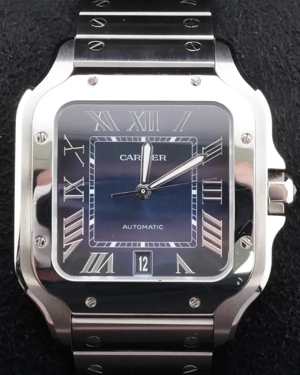 2025 Cartier Santos De Cartier 39MM Blue Dial Steel Bracelet (WSSA0030)