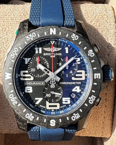 2025 Breitling Endurance Pro 44MM Quartz Black Dial Rubber Strap (X82310)