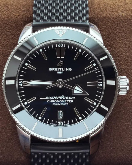 No Reserve - Breitling Superocean Heritage II S.E. 44MM Black Dial Rubber Strap (AB2030)