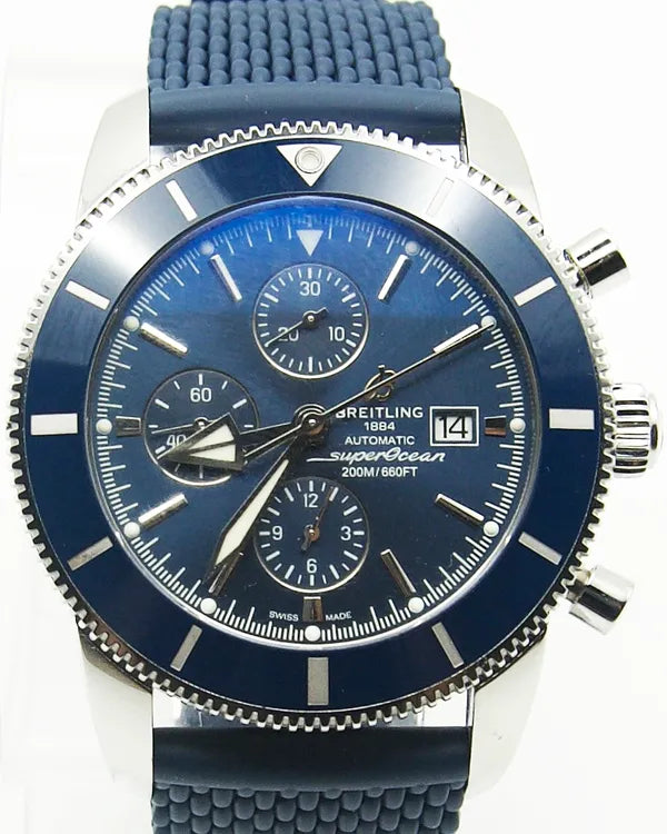 Breitling Superocean Heritage II Chronograph 46MM Blue Dial Rubber Strap (A13312)