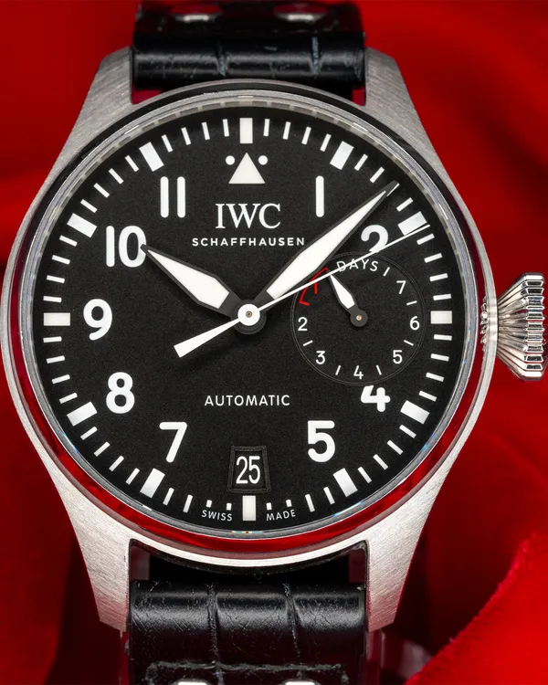 2022 IWC Schaffhausen Pilot 46.2MM Black Dial Leather Strap (IW501001)