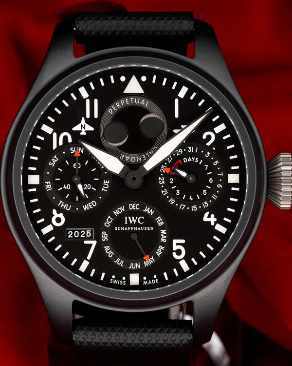 2013 IWC Schaffhausen Pilot "Top Gun" Perpetual Calendar 48MM Black Dial Textile Strap (IW502902)