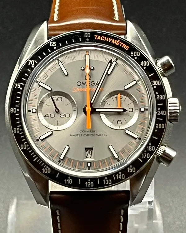 2022 Omega Speedmaster Racing 44.25MM Grey Dial Leather Strap (329.32.44.51.06.001)