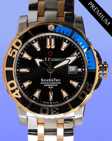 2024 Carl F. Bucherer Patravi ScubaTec 44.6MM Black Dial Two-Tone Bracelet (00.10632.24.33.21)