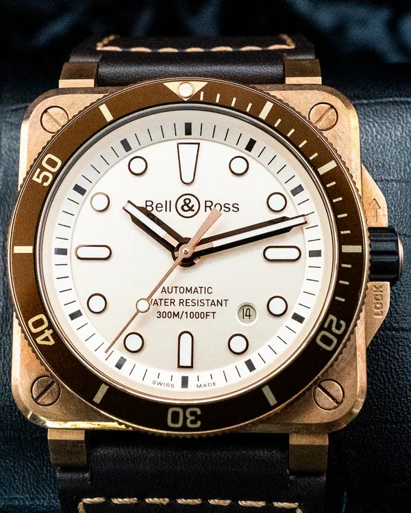 Bell & Ross BR 03 Diver White Bronze L. E. 42MM White Dial Leather Strap (BR0392-D-WH-BR/SCA)