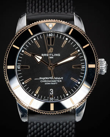 Breitling Superocean Heritage II 44MM Black Dial Rubber Strap (UB2030)