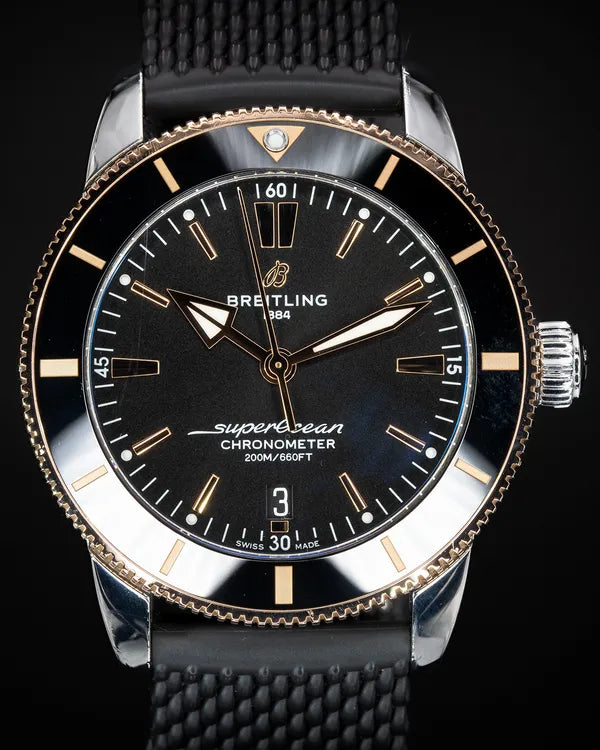 Breitling Superocean Heritage II 44MM Black Dial Rubber Strap (UB2030)