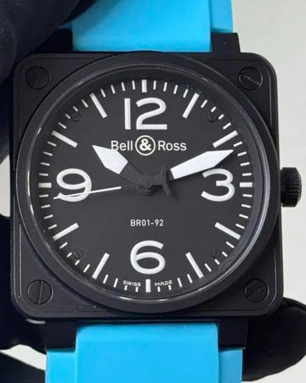 Bell & Ross BR 01 - 92 46MM Black Dial Aftermarket Rubber Strap (BR01-92-S)