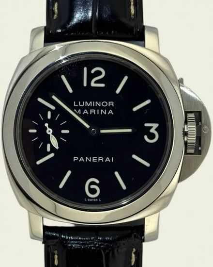 No Reserve - 2011 Panerai Luminor Marina 44MM Black Dial Leather Strap (PAM00111)