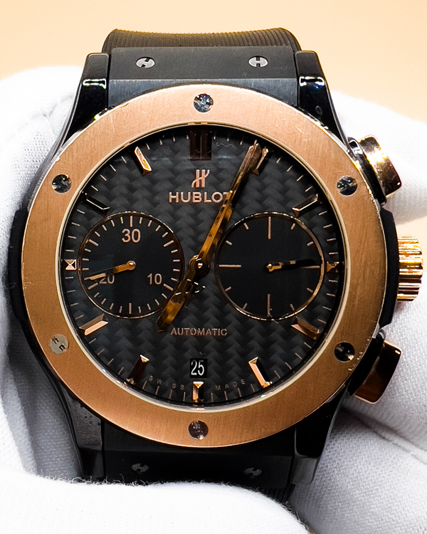 Hublot Classic Fusion Chronograph 45MM Carbon Fiber Dial Rubber Strap (521.CO.1781.RX)
