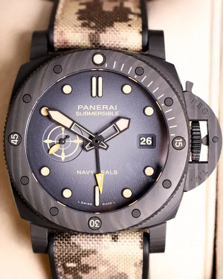 2025 Panerai Submersible GMT "Navy SEALs" 44MM Grey Dial Textile Strap (PAM01513)