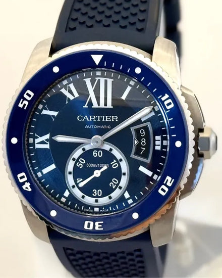 Cartier Calibre De Cartier Diver 42MM Blue Dial Rubber Strap (WSCA0010)