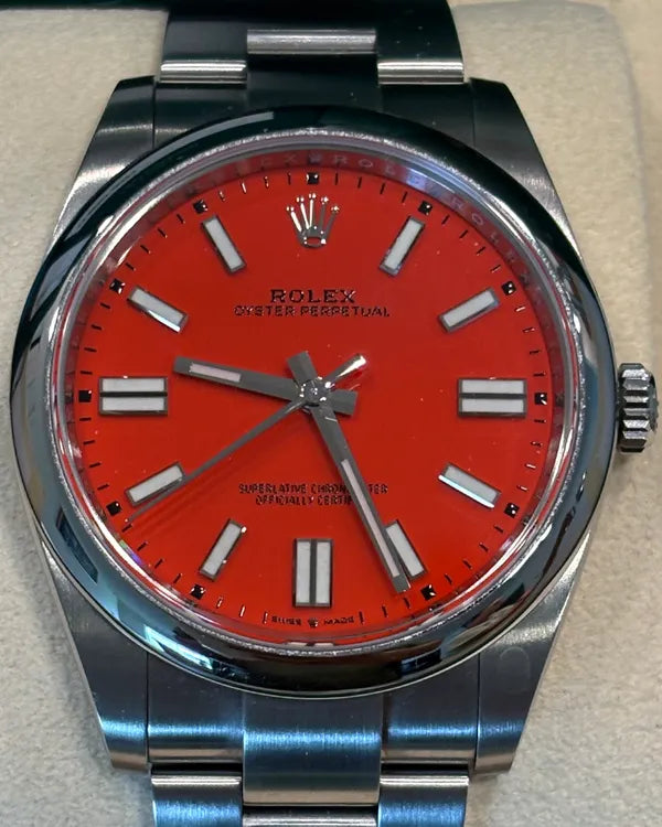 2021 Rolex Oyster Perpetual 41MM Orange Dial Oyster Bracelet (124300)