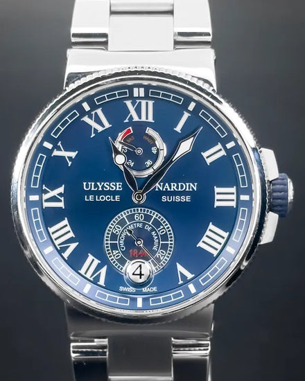 2016 Ulysse Nardin Marine Chronometer Manufacture 43MM Blue Dial Steel Bracelet (1183-126/7M-43)
