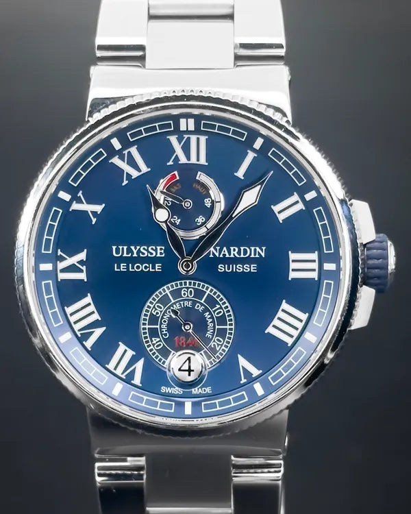 2016 Ulysse Nardin Marine Chronometer Manufacture 43MM Blue Dial Steel Bracelet (1183-126/7M-43)