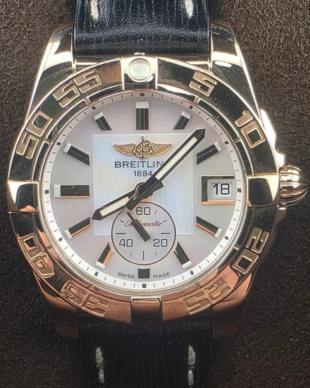 Breitling Galactic 36MM Mother Of Pearl Dial Leather Strap (H37330)