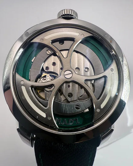 MB&F MAD Edition 1 Green 42MM Skeleton Dial Leather Strap (M.A.D. 1)