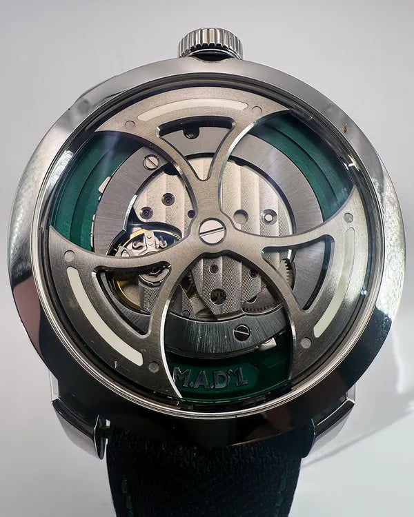 2025 MB&F MAD Edition 1 Green 42MM Skeleton Dial Leather Strap (M.A.D. 1)