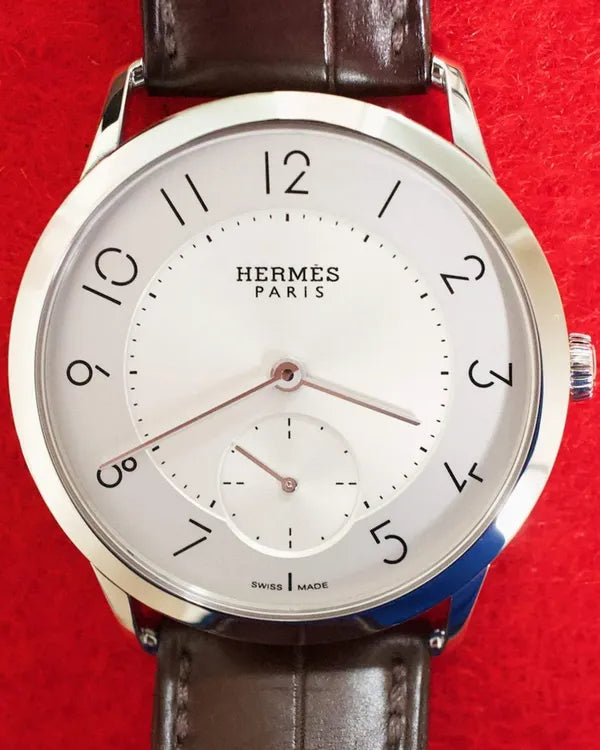 Hermès Slim D'Hermès 39.5MM White Dial Leather Strap (CA2.810)