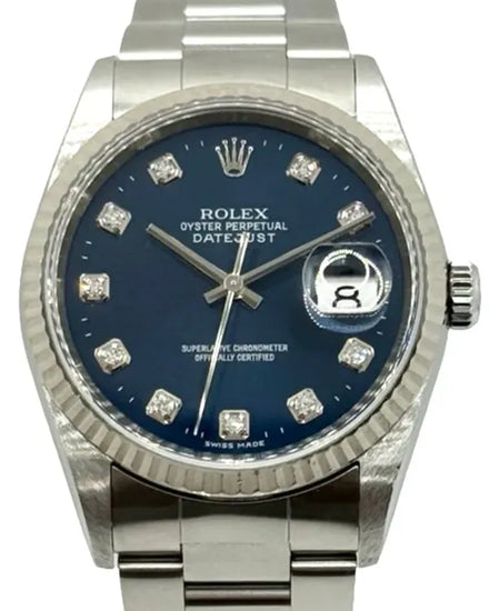 Rolex Datejust 36MM Blue Dial Oyster Bracelet (16234)