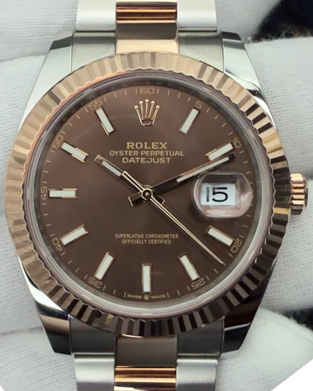 2024 Rolex Datejust 41MM Chocolate Dial Two-Tone Oyster Bracelet (126331)