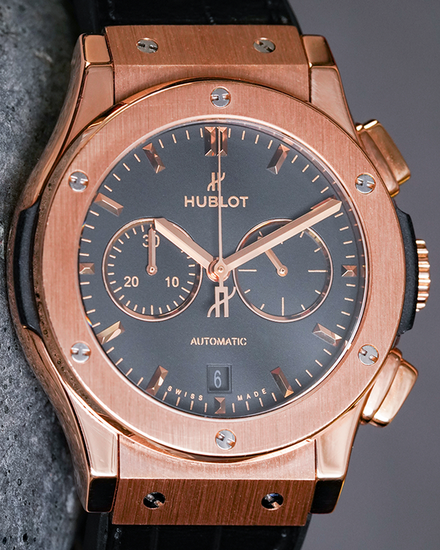 Hublot Classic Fusion Chronograph 42MM Black Dial Leather Strap (541.OX.1181.LR)