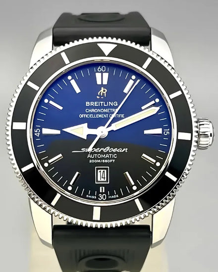 No Reserve - Breitling Superocean Heritage 46MM Black Dial Rubber Strap (A17320)