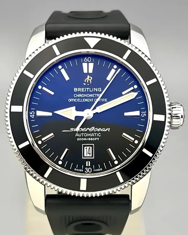 No Reserve - Breitling Superocean Heritage 46MM Black Dial Rubber Strap (A17320)