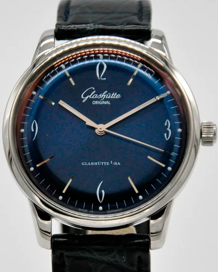 Glashütte Original Sixties 39MM Blue Dial Leather Strap (1-39-52-06-02-04)
